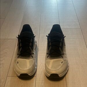 On Running Men's Black and White Athletic Shoes